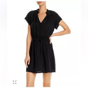 NWT Bella Dahl Women’s Soraida Black‎ Mini Dress Frayed Smocked Waist Summer
